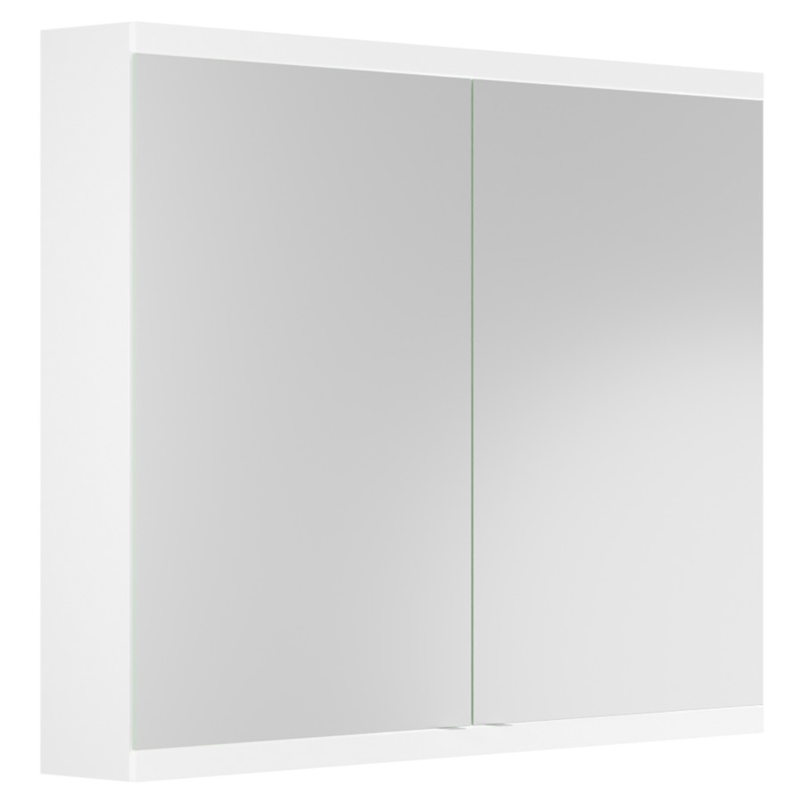 Armoire de toilette Doppia
Luce TW, 90 x 71,2 x 13,8 cm
2 portes à double miroir
(45/45), 2 prises double
à l'intérieur en bas
4 tablettes en verre
éclairage LED 23,77 W
2700-6500 K, dimmable
commande de l'éclairage
clavier