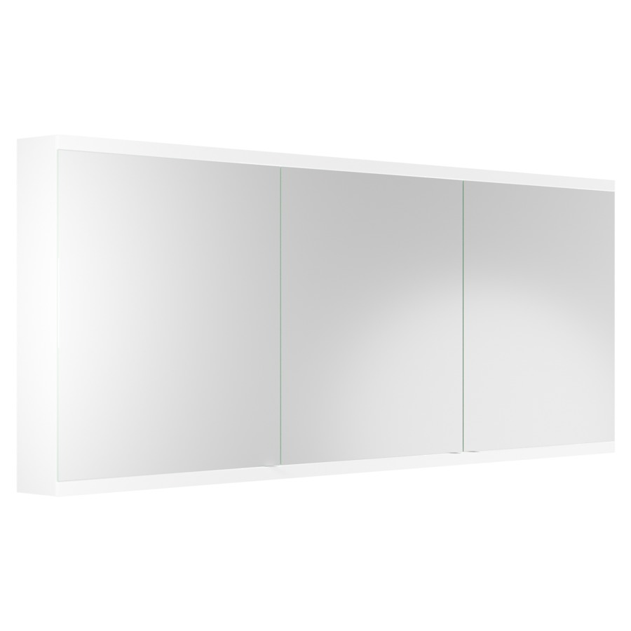 Armoire de toilette Doppia
Luce TW, 150 x 71,2 x 13,8 cm
3 portes à double miroir
(50/50/50), 2 prises double
à l'intérieur en bas
6 tablettes en verre
éclairage LED 39,62 W
2700-6500 K, dimmable
commande de l'éclairage
clavier