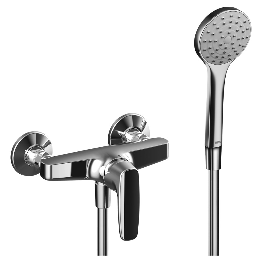 Mélangeur de douche Procasa Uno 17
E 153 mm, raccords
d'arrêt 1/2" x 1/2", tuyau de
douche 160 cm, douche à main
groupe acoustique I
