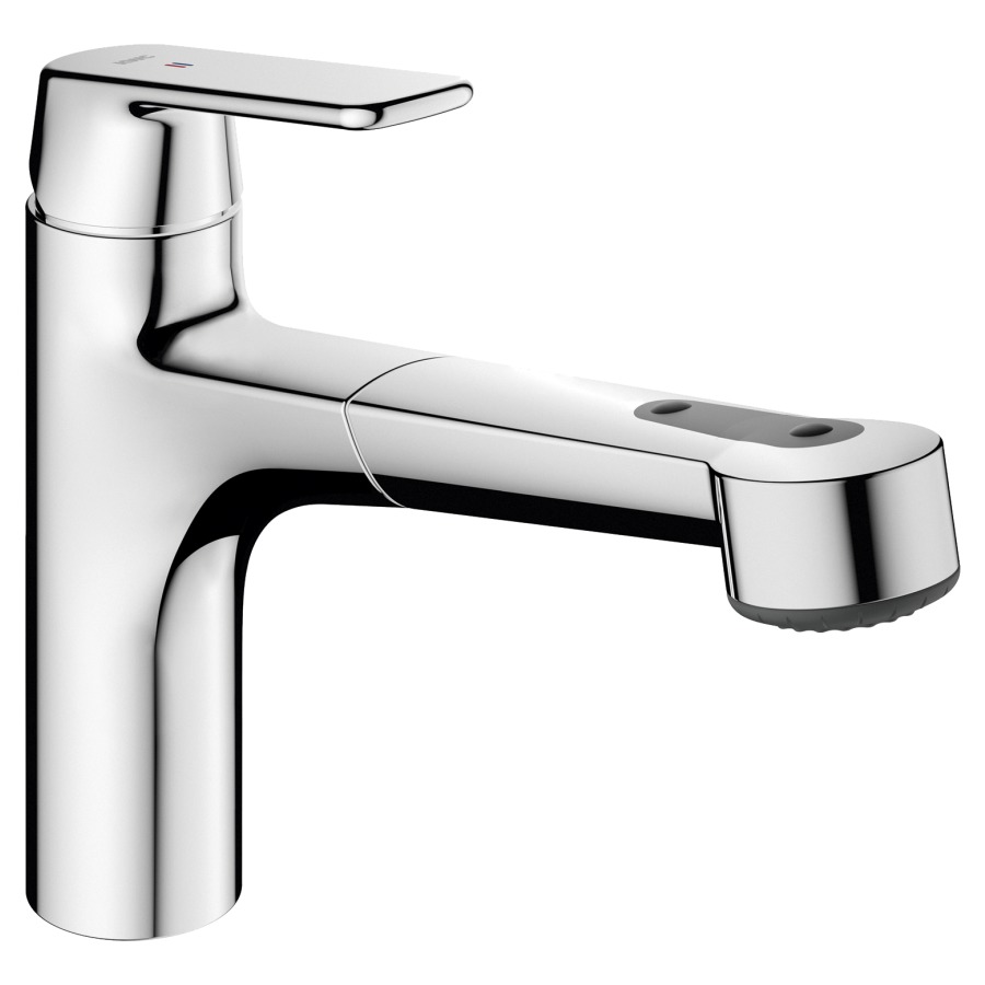 Mélangeur d'évier Procasa Tre
S 230 mm, goulot orientable
douche extensible réglable
tuyaux de raccordement
flexibles 3/8", groupe
acoustique I