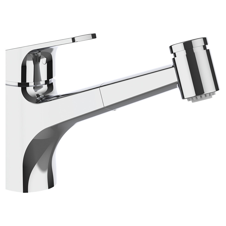 Mélangeur d'évier Sema New
S 225 mm, goulot orientable
160°, douche extensible
réglable, tuyaux de
raccordement flessibles 3/8"
groupe acoustique I