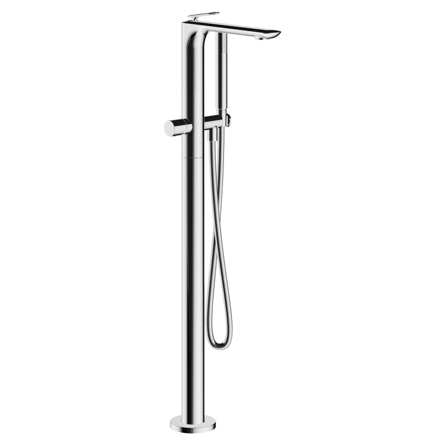 Mélangeur de bain Foil
modéle à colonne, hauteur de
goulot max. 86 cm, S 220 mm
douche, tuyau de douche
support, sans corps à
encastrer 791 248