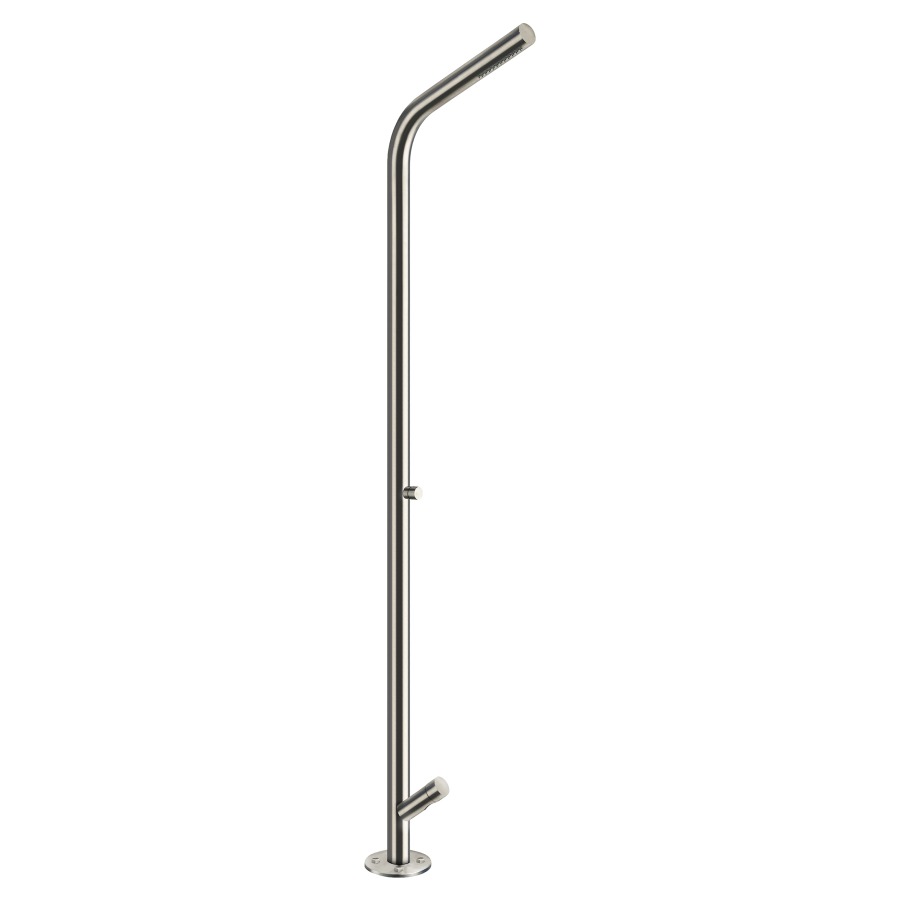 Douche d'extérieur Cristina
hauteur du pommeau de douche
203 cm, S 34,5 cm, D 6 cm
robinet d'arrêt eau froide
rince-pieds avec valve
d'auto-fermeture
système de vidange antigel
pour installation au sol
sans corps à encastrer
790 650
